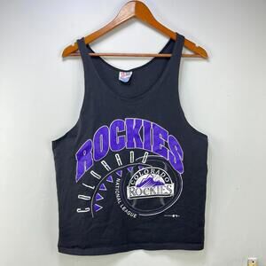 Vintage Colorado Rockies Tank Top Gym Shirt Large